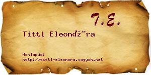Tittl Eleonóra névjegykártya